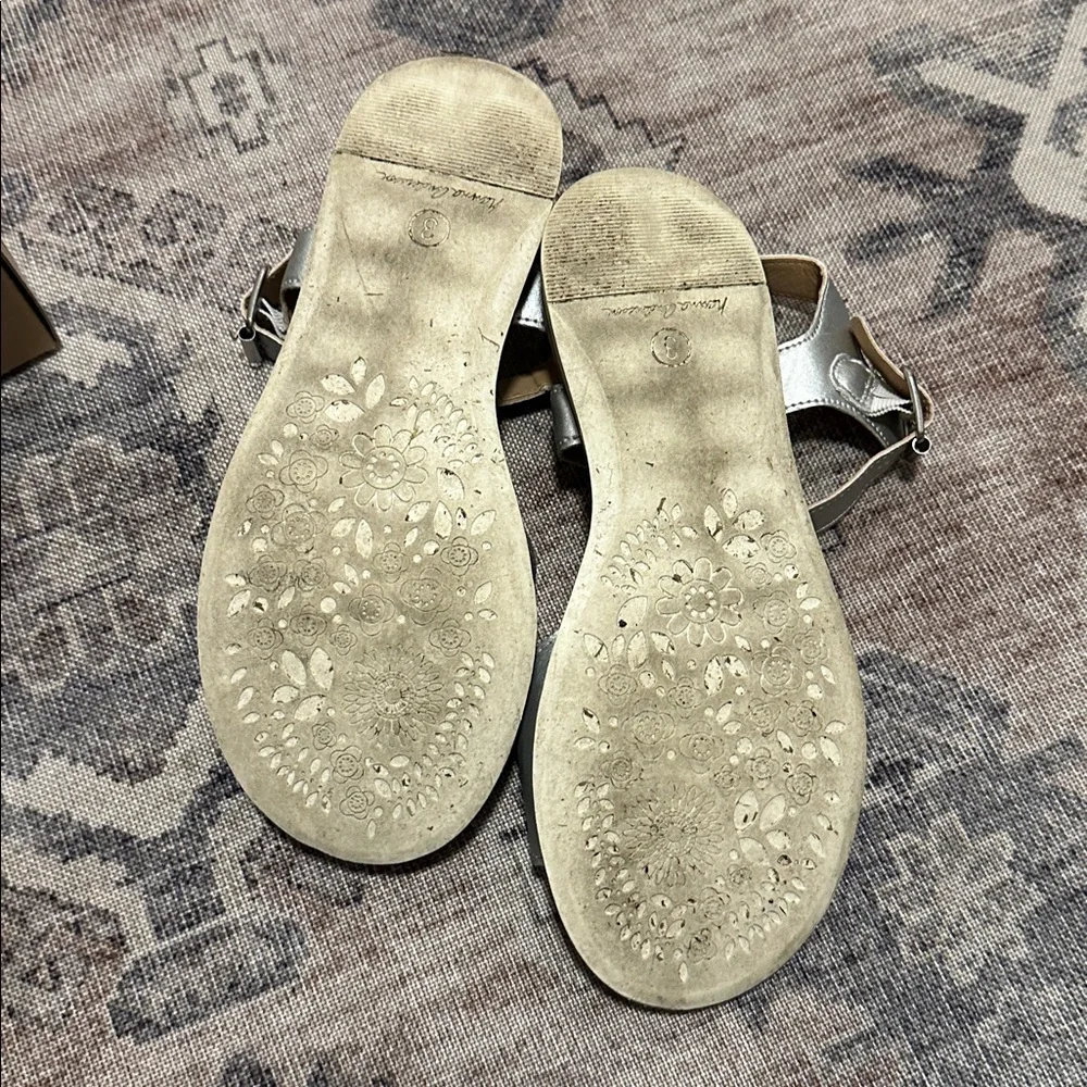 Hanna Andersson Silver Sandals sz 3 girls buckle